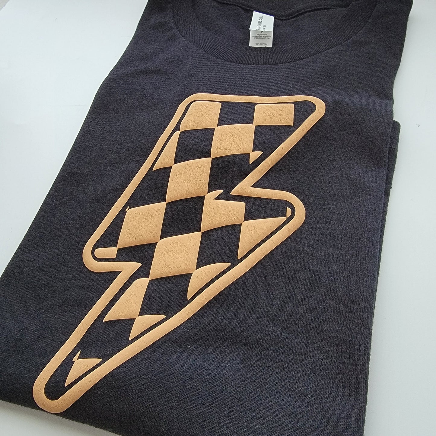 Checkered Bolt - Black Tee