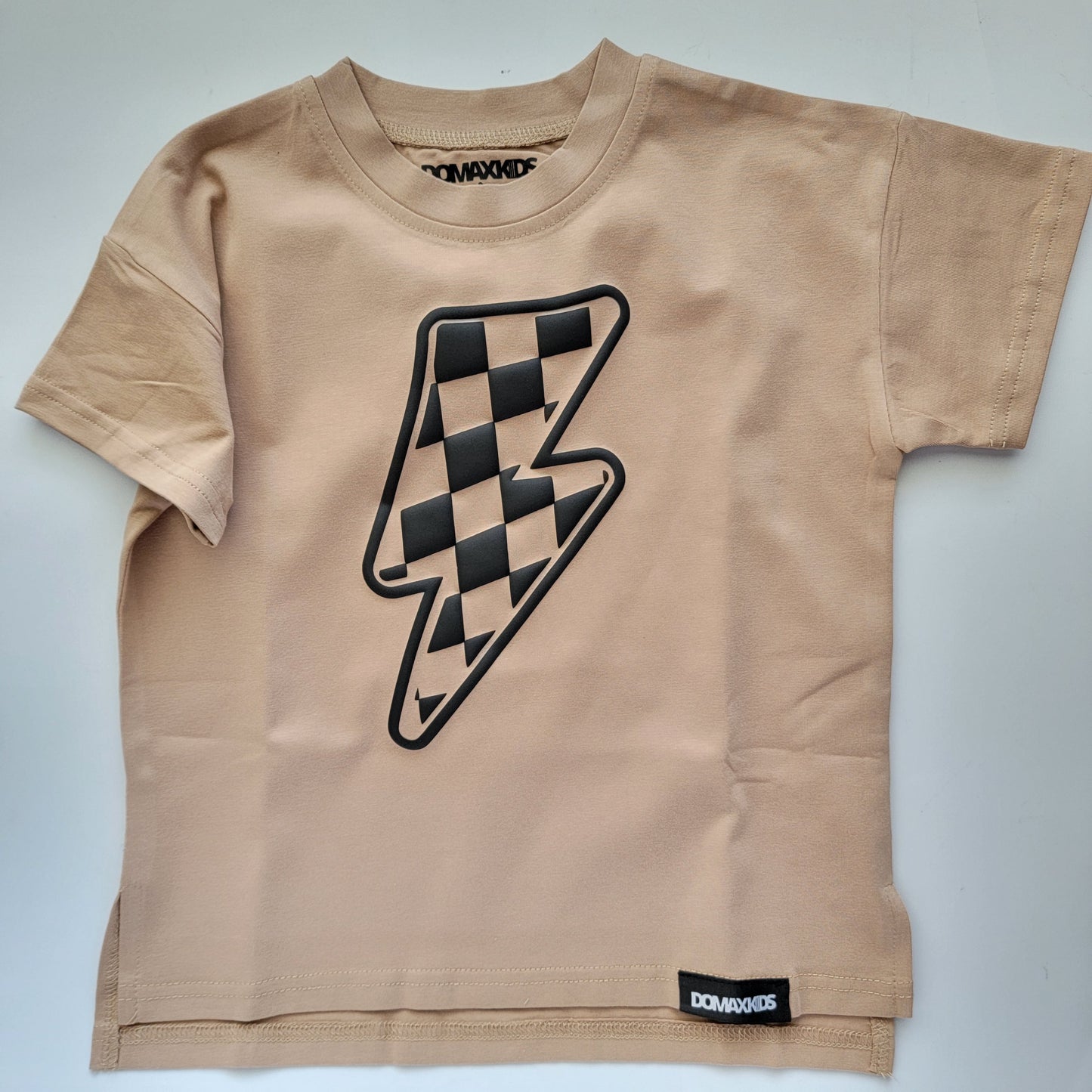 Checkered Bolt - Tan Tee