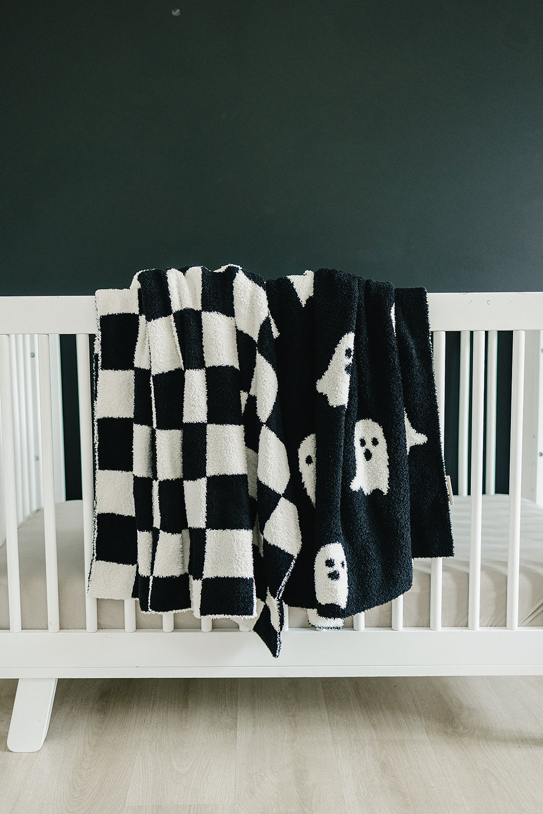 Black + White Checkered Plush Blanket