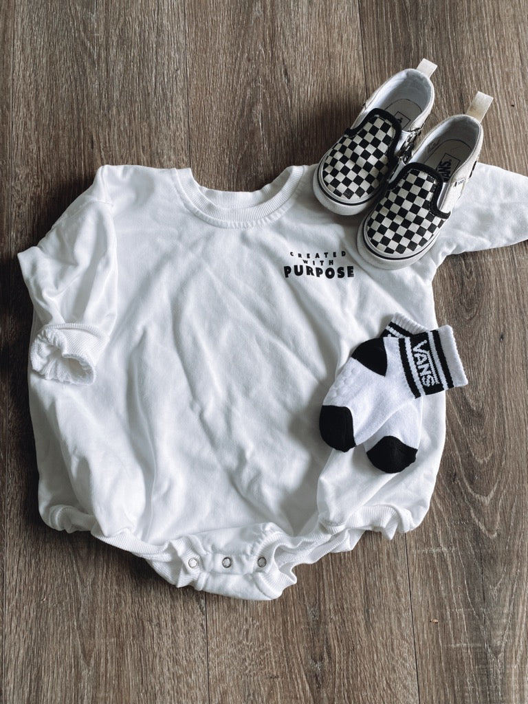 Created with purpose bubble romper